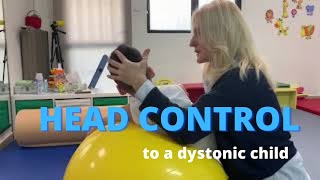 Facilitating head control to a dystonic quadriplegic child with cerebral palsy. NDT intervention.