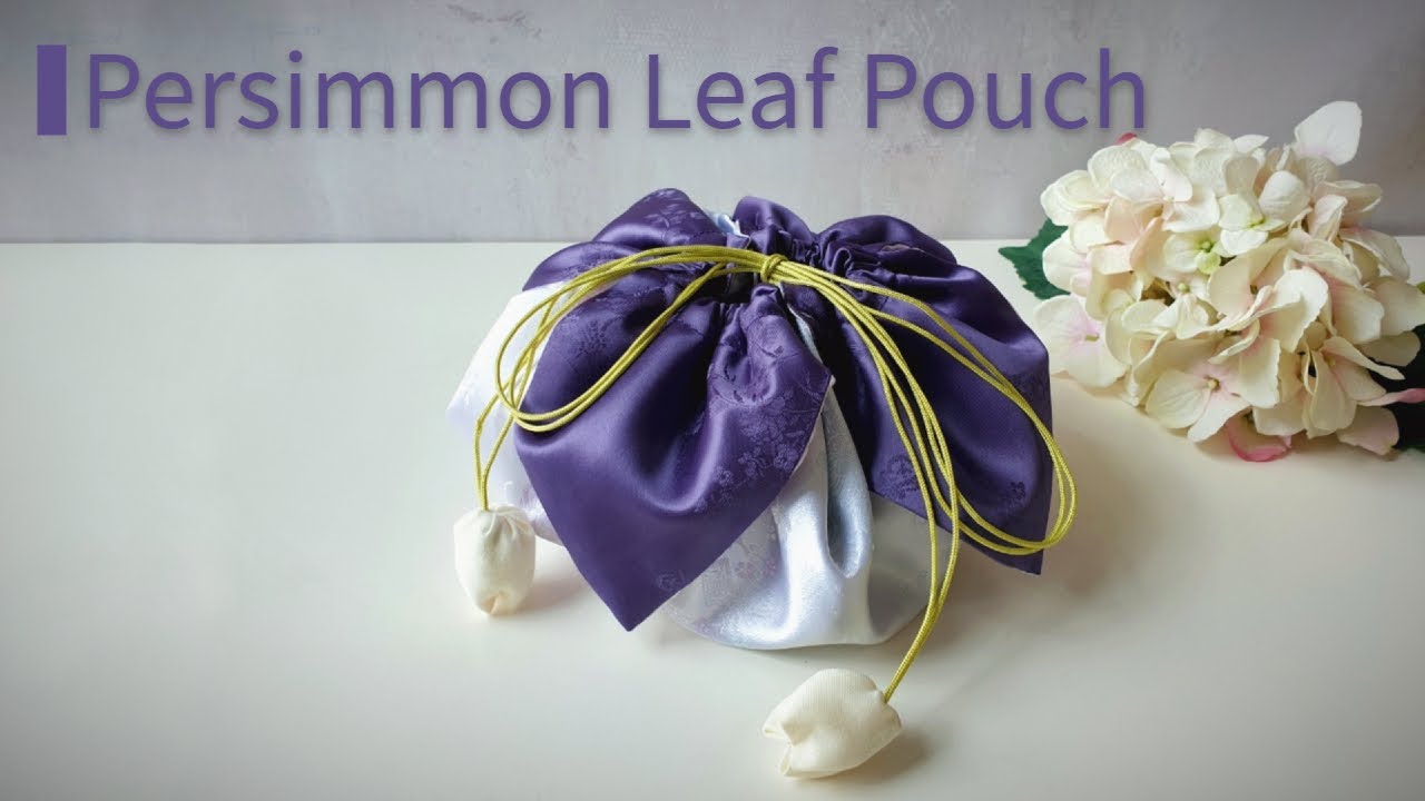 DIY 감잎주머니/추석선물포장 파우치 만들기 - How to make a Traditional Korean String Pouch(Persimmon Leaf Pouch)/규방공예