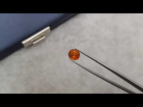 Vivid orange clinohumite 3.88 carats in round cut, Afghanistan Video  № 1