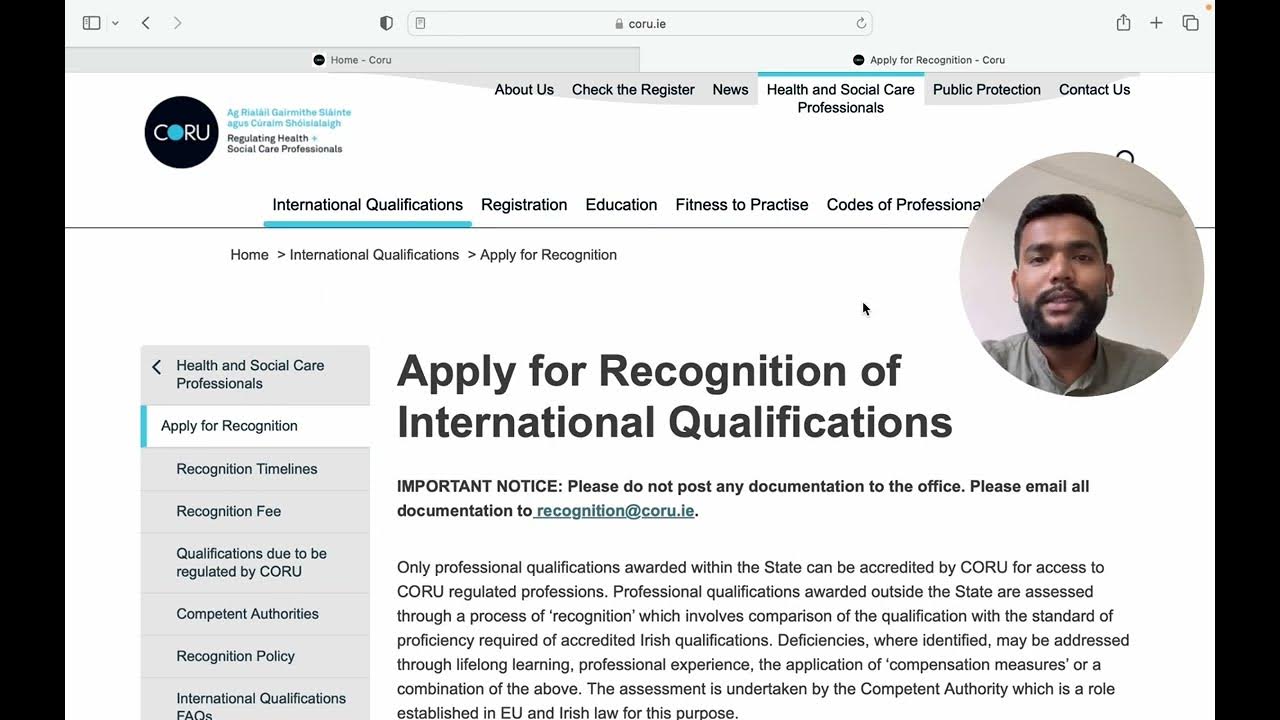 CORU Registration Ireland 🇮🇪 for Healthcare Professionals ! jobs YouTube
