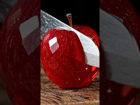 Cutting Glass fruit ASMR #asmr #ai #glasscutting #shorts