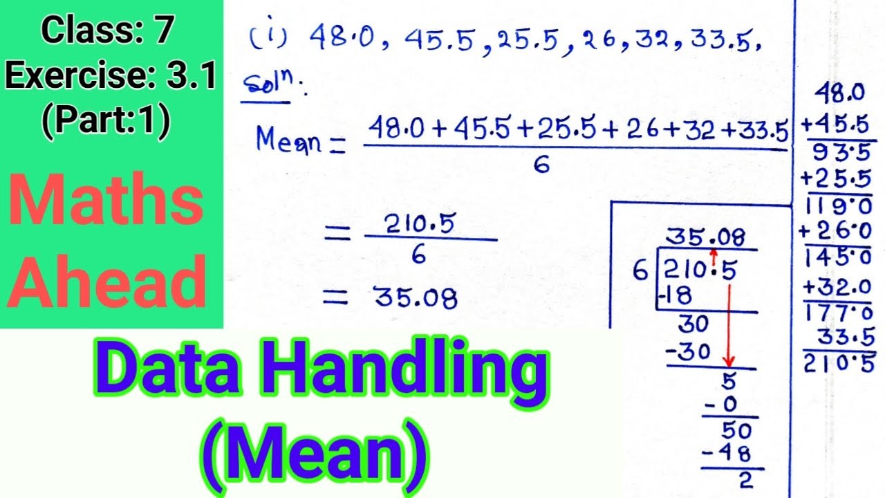 Data Handling | Exercise 3.1 (Part 1) | CLASS 7 | Maths Ahead Solutions ...