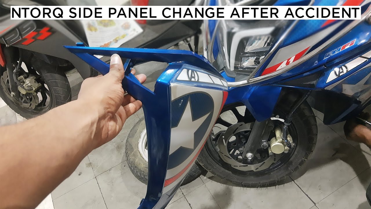NTORQ Avengers edition Side panel change after accident YouTube