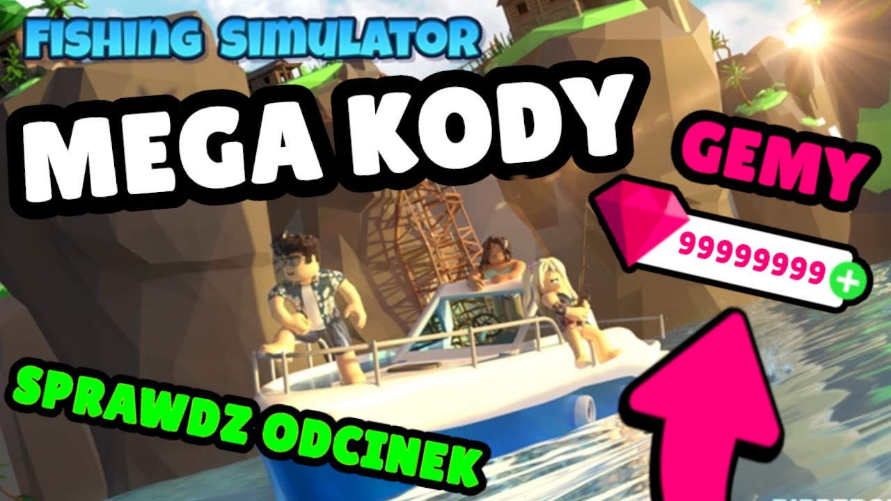 Mega Kody Do Fishing Simulator Roblox Duzo Gemow Youtube
