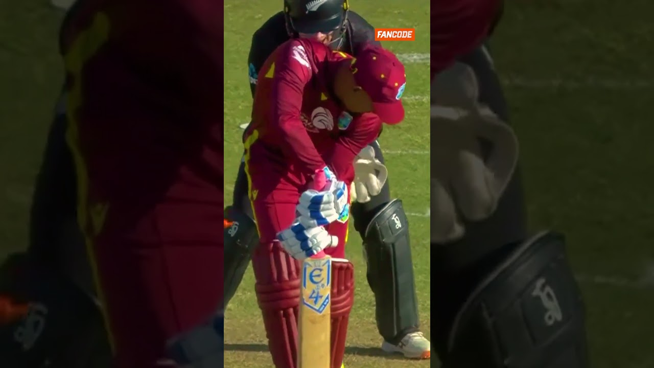 Jayden Lennox served a double dose of clean bowleds 😮💨 #Shorts #WIvNZ #NewZealand #JaydenLennox