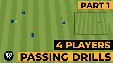 Football Passing Drills for 4 Players | Part 1 | First Touch & One -Touch Soccer Passing Exercises