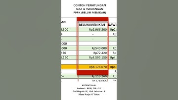 🟠  Contoh Perhitungan Gaji PPPK BELUM MENIKAH #shorts