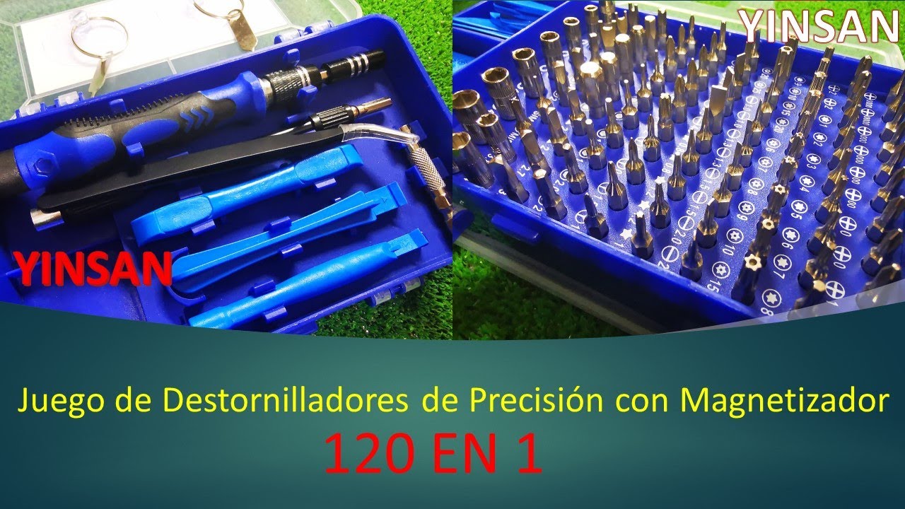 YINSAN 120 en 1 Juego de Destornilladores de Precisión con Magnetizador 