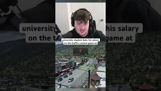 university student bets his salary on the traffic control game at #shorts #viral