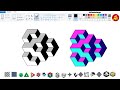 103.3D Illusion Art in MS Paint 🎨 | Easy Optical Illusion Drawing with Mouse Only!