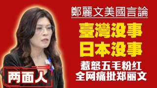 鄭麗文美國言論：臺灣没事，日本没事。惹怒五毛粉红，全网痛批郑丽文两面人。2026.06.14NO3497#郑丽文