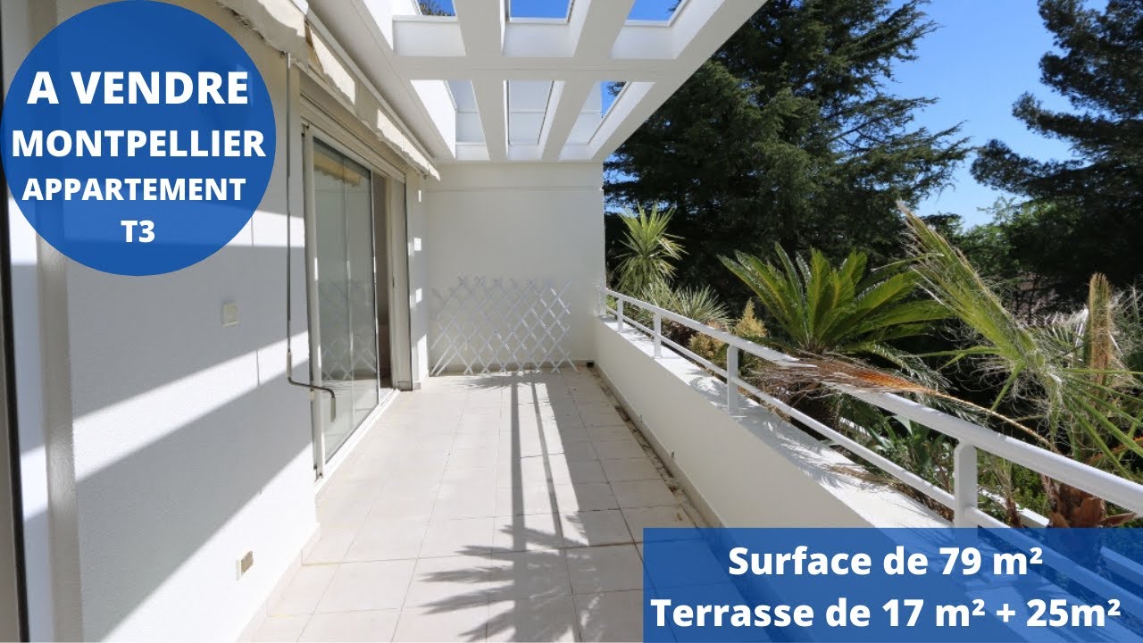 A vendre - Montpellier - Aiguelongue - T3 de 79m² avec double terrasse de 17m² et 25m²