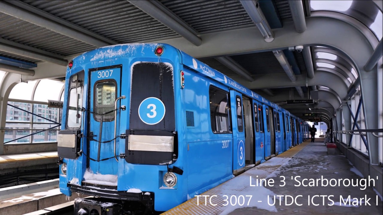 TTC UTDC ICTS Mark I 3007 on Line 3 'Scarborough' YouTube