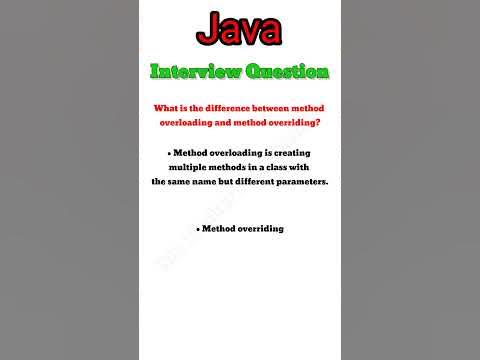 What is the difference between method overloading and method overriding ...