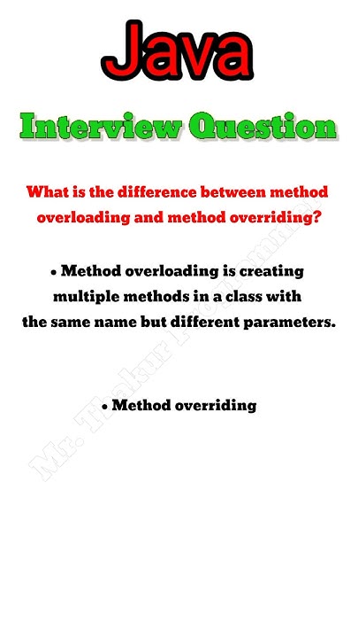 What is the difference between method overloading and method overriding ...