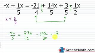 Algebra 2 Lesson #4 Solving Linear Equations in One Variable Part 2