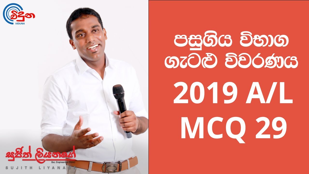G.C.E. A/L Physics 2019 (Question 29) | භෞතික විද්‍යාව පසුගිය විභාග ගැටළු විවරණය