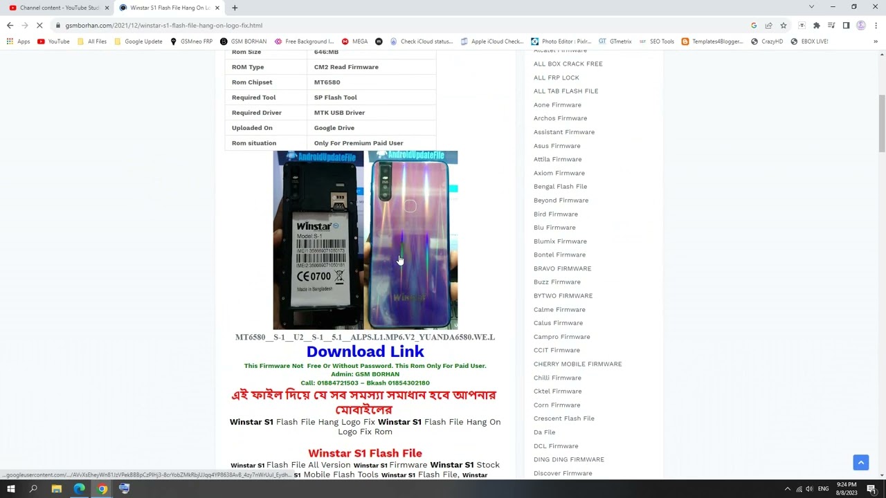 Winstar S1 Flash File Hang On Logo Fix Rom