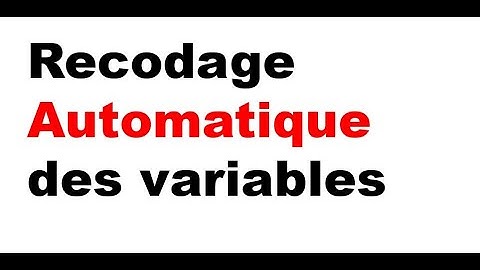Recodage Automatique des modalités | SPSS