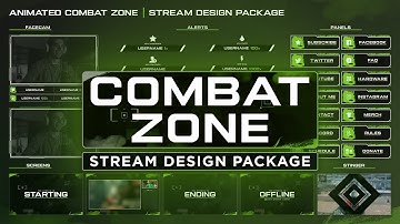 Animated Warzone inspired Twitch Overlay Stream Package for OBS, Streamlabs & StreamElements