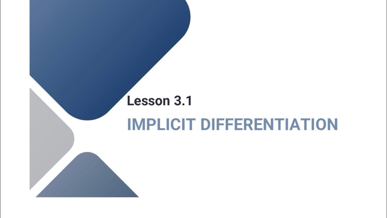 Math 101 calculus 1 ( 3.1 Implicit Differntiation ) - YouTube