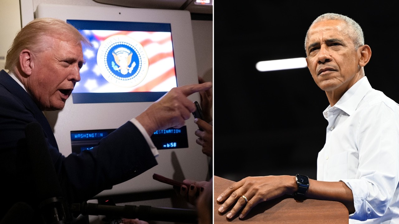 Президент Трамп предупредил Барака Обаму на борту президентского самолета.