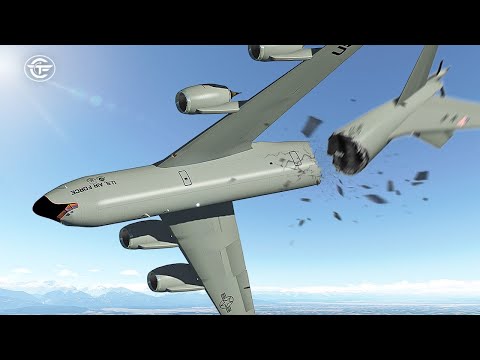 Air Force KC-135 Crashes Immediately After Takeoff | Falling Apart Over Kyrgyzstan