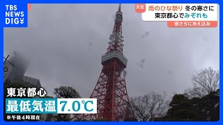冬の寒さに逆戻り…雨のひな祭り、東京のランドマークではみぞれも｜TBS NEWS DIG