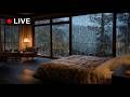 🔴 Rainy Night in a Cozy Cabin 🌧️ Study & Focus • Deep Sleep Rain Sounds (No Thunder)