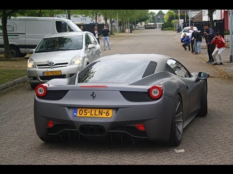 MATTE GREY Ferrari 458 Italia W/ AKRAPOVIC Exhaust! LOUD Sounds!