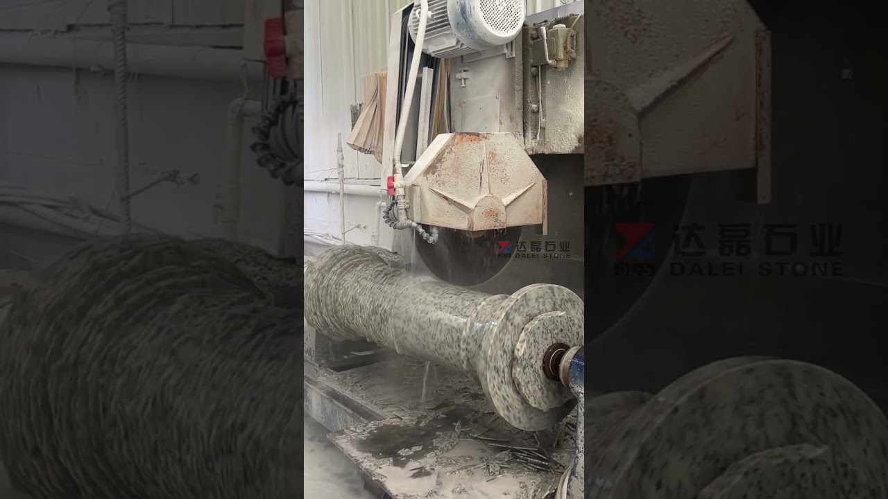 Machine Cut Granite Column Round Solid Stone Pillar