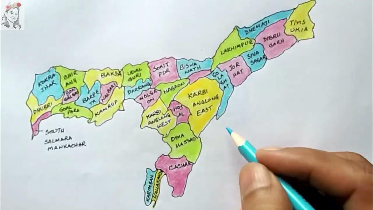 Assam Map Drawing Colour With District Name Map Of Assam Drawing assam-map-drawing-colour-with-district-name-map-of-assam-drawing