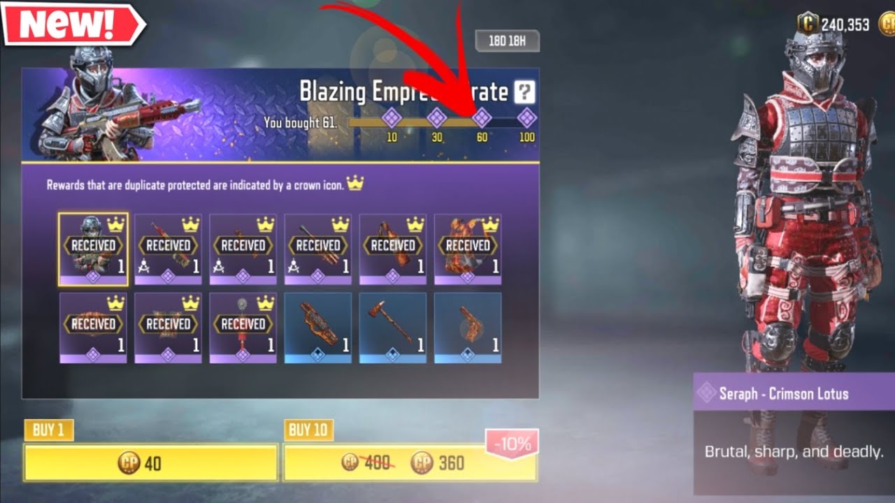 *NEW* Blazing Empress Crate | Seraph "Crimson Lotus" & KN-44 "Imperial Guard" Unlocked! | COD Mobile