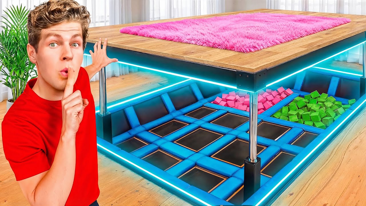 I Turned My Room Into A Secret Trampoline Park!