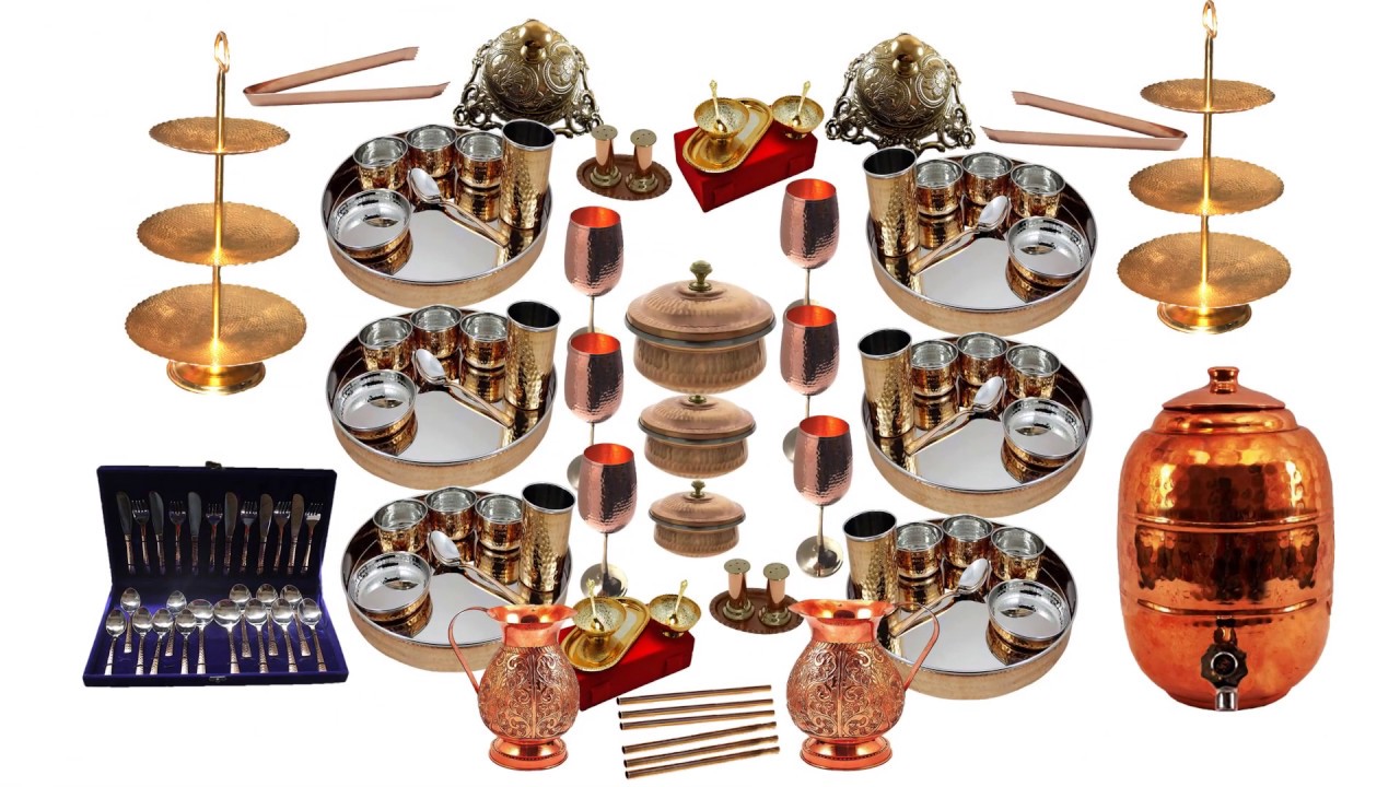 Copper dinnerware and drinkware mugs jugs glasses water bottle bowl tray and many more