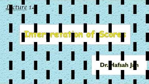 Interpretation of Scores Part 1 (Standard score) by Dr. Hafsah Jan