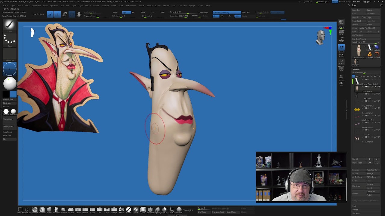 Dracula- Stylized ZBrush Sculpt Part 1 | Shane Olson