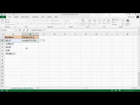 Video: Hvordan Erstatte Periode Med Komma I Excel