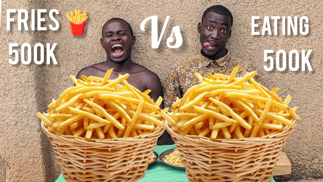 500K FRIES🍟 EATING CHALLENGE SPICY  FRENCH  FRIES   eating competition food challenge