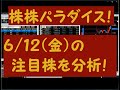 株株パラダイス！2020/6/12(金) の注目株を分析！