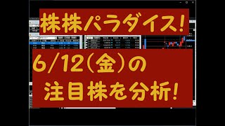 株株パラダイス！2020/6/12(金) の注目株を分析！