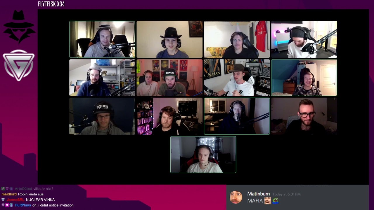 Glooten - GLOOTENS DISCORD MAFIA med Matinbum, ArgaSkånskaMän mfl. !mafia