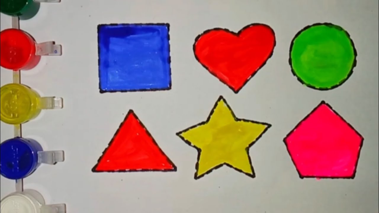 Shapes drawing for kids, Learn 2d shapes, colors for toddlers ...