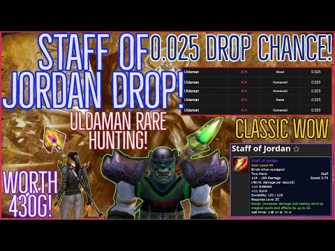 | OF JORDAN DROP!!! | Worth 430g! | Uldaman Rare Hunting | 0.025% DROP CHANCE! - YouTube