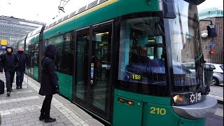 Finland, Helsinki, tram No. 5 ride from Central Railway Station ...