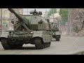 Проезд колонны военной техники в Москве.