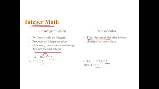 Exclusive CS in Python - Unit 2 Video 4A - Math Operations in Python Information