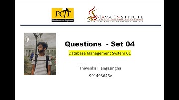 Java Institute DBMS Question Set 04