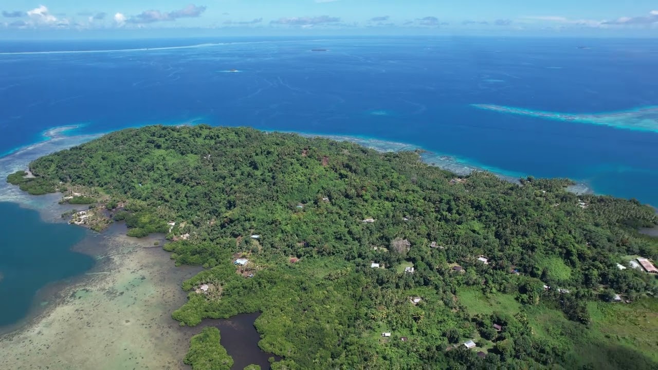 Drone (Aerial) video of Tonoas (Dublon) Island found within Chuuk lagoon, Chuuk State