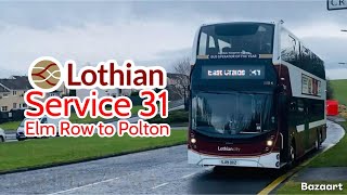 Lothian Buses Service 31 Elm Row to Polton • E400XLB 1104 SJ19OXZ • FRV 26/1/25
